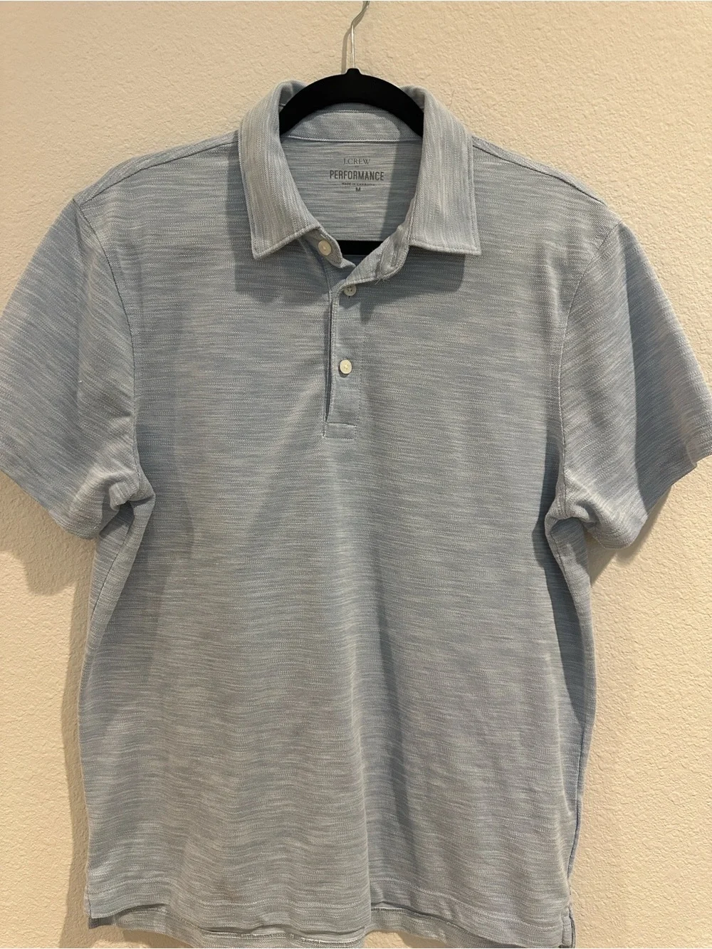 J. Crew Performance Men's Pale Blue Heather Polo